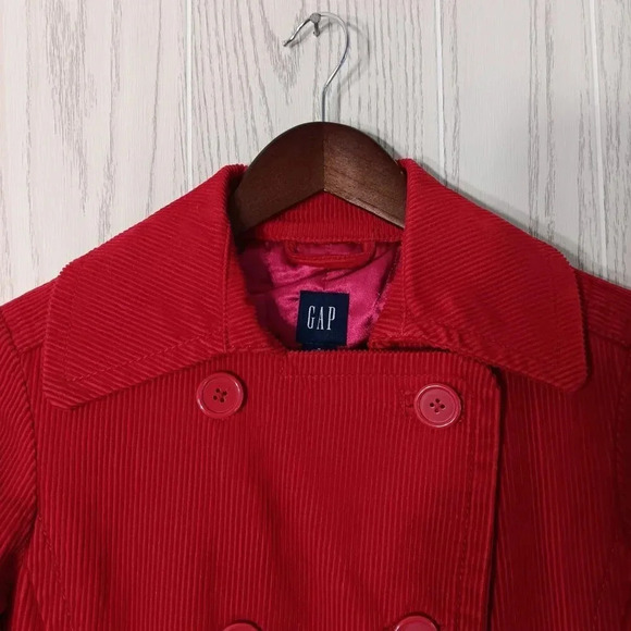 GAP Corduroy Red‎ Jacket Coat Buttons Hand Pockets Womens Size Small - Picture 4 of 10